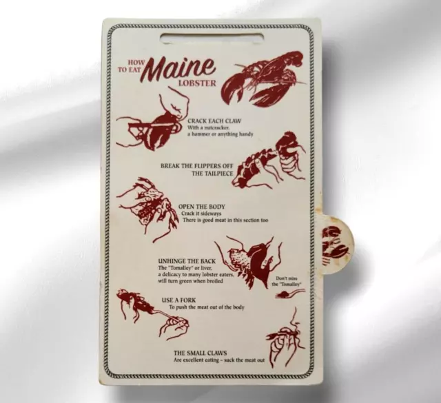 How to Eat Maine Lobster Facts Ad Trade 2 Sided Card Promo Vtg 3