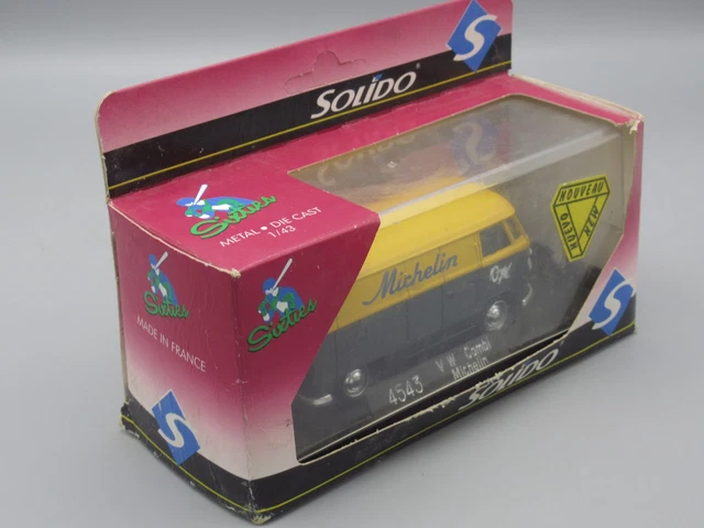◉希少　SOLIDO VW COMBI WATERMAN 1/19 フランス Solido VW Combi 1966 Van 1/19 Scale Metal Peace And Love Van