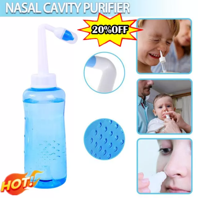 500 ml limpiador de nariz para lavado nasal botella irrigador enjuague sinusal niño adulto herramienta Reino Unido