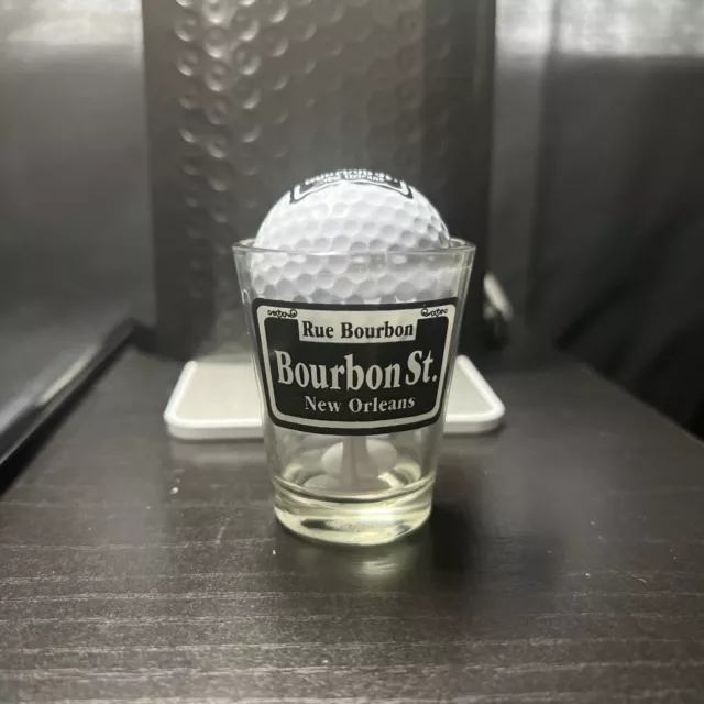 Bourbon St. New Orleans Shot Glass With Golf Ball