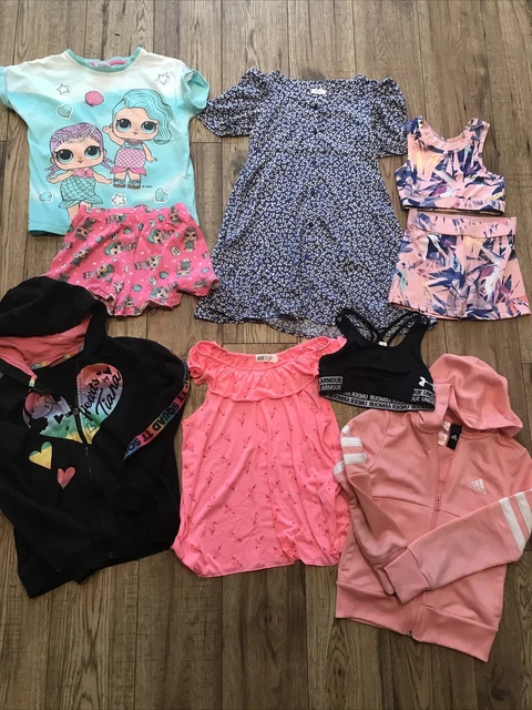 girls clothes bundle age 7-8 years next under armour HM adidas Usa pro lol Etc