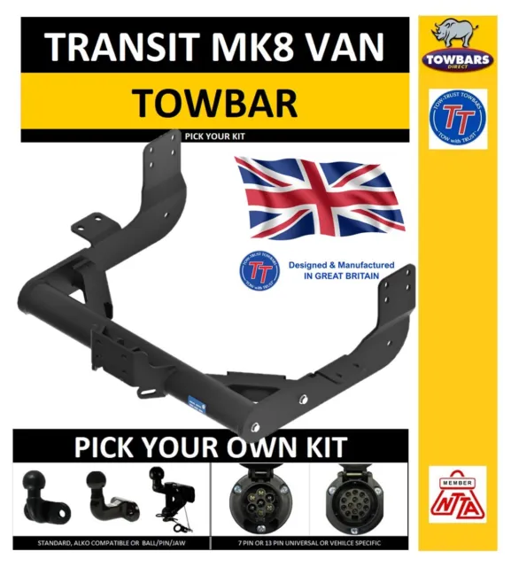 Towbar Ford Transit Mark 8 Van 2014on Inc MiniBus Tow Bar Kit Electrics Towball