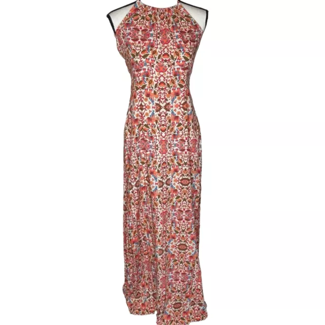 Forever 21 Contemporary Women’s Floral High Neck Halter Maxi Dress; Size Small