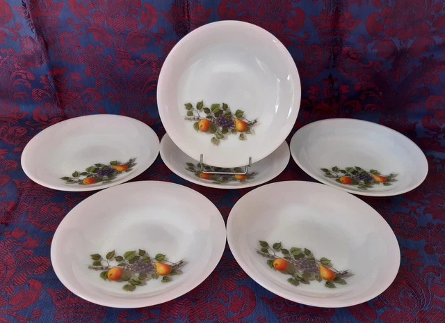 Vintage Arcopal Lot de 6 assiettes à dessert Décor Fruits de France - Arts de la table