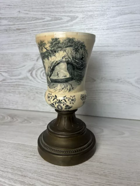 🌍 Coupe De Pythagore Vase En Laiton ? Et Email Décoration Vintage Pot Ancien 3