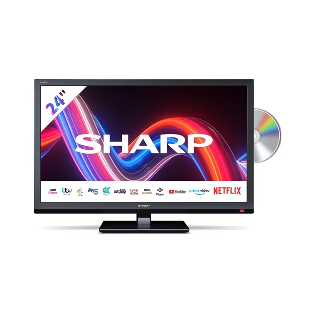 SHARP 1TC24EE4KC2FBD 24& Inch HD Ready LED Smart TV with BuiltIn DVD Player £159.99 PicClick UK