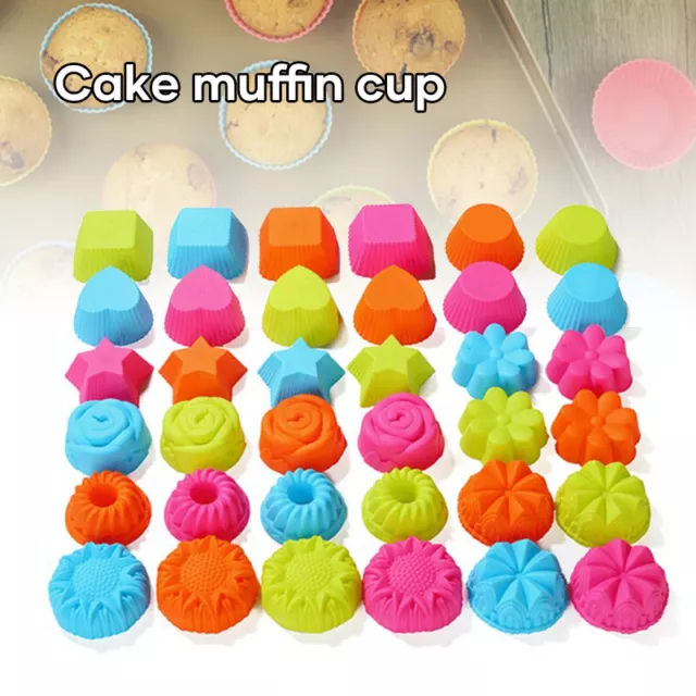 24/36Pcs Muffin Silicone Cupcake Case Jelly Cup Cake DIY Bake Mold Baking Moulds