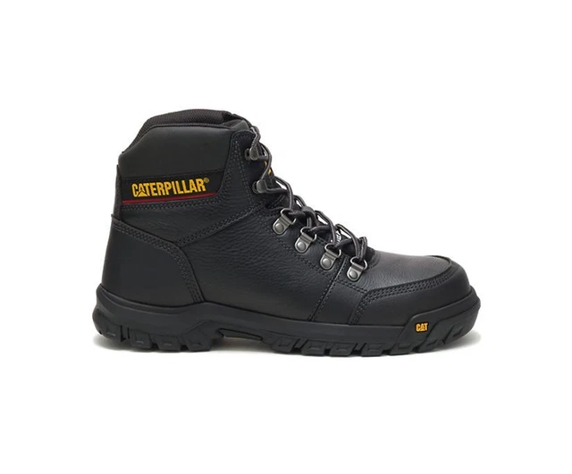 CATERPILLAR MEN'S OUTLINE Steel Toe Work Boot Black Leather P90800 99.
