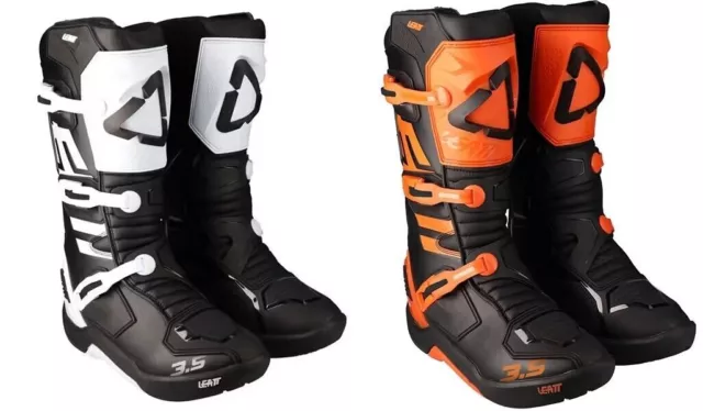 botas motocross Leatt 3.5 Offroad moto enduro blanco negro naranja