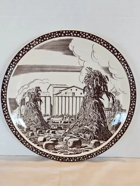 Vintage Chop Plate Vernon Kilns Our America Designed by Rockwell Kent Made USA