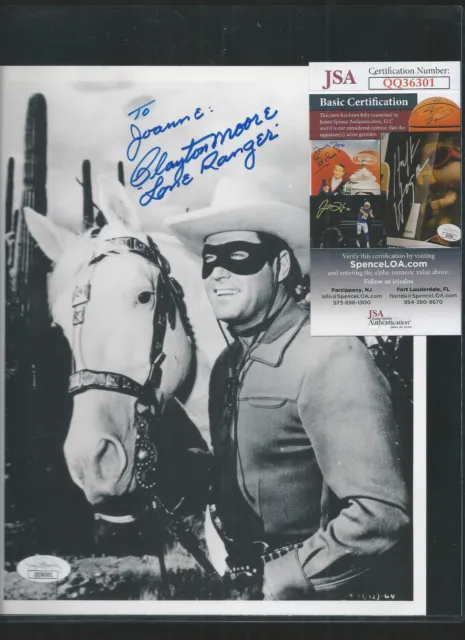 Clayton Moore The Lone Ranger Signed Photo JSA Authenticated COA/LOA