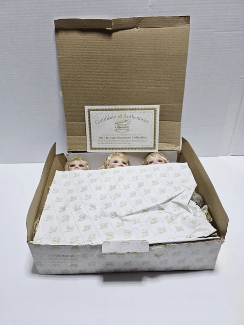 NEW (NIB) Heritage Signature Collection Angel Dolls  #80050 Set Of 3 W/ COA 3