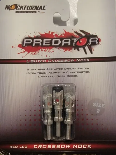 Predator Nockturnal NT-732  Crossbow Lighted Nock, RED Size 2 - 3 Pack