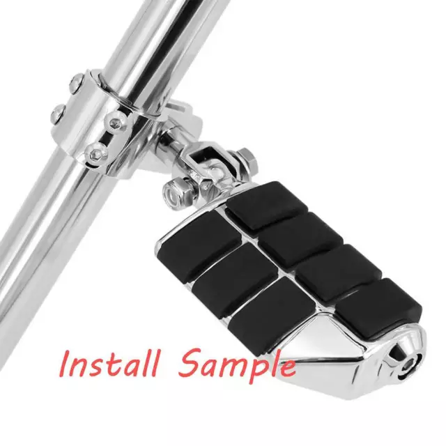 Chrome Tone Male Mount Dually Highway Motorcycle Foot Pegs For Harley Davidson 2