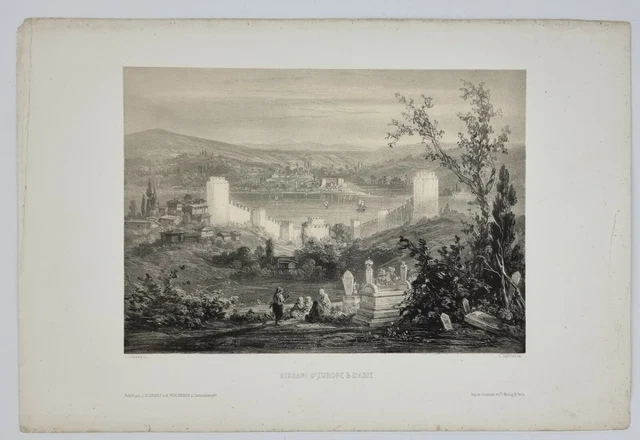 Very Rare Istanbul 1855  Bosporus Türki̇ye Turkey  Schranz Terry