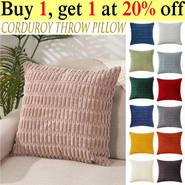 Velvet Checked Solid Cushion Cover Tartan Pillow Case 18" Sofa Pillows NEW UK