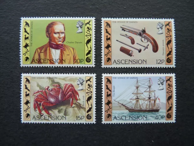Ascension Island. Charles Darwin's Voyages. Set Of 4 Stamps Sg 314 - 317. Mnh