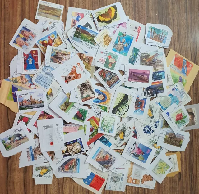 Bulk lot clearance 100+ Australian Decimal Postage Stamps on paper mixed #101