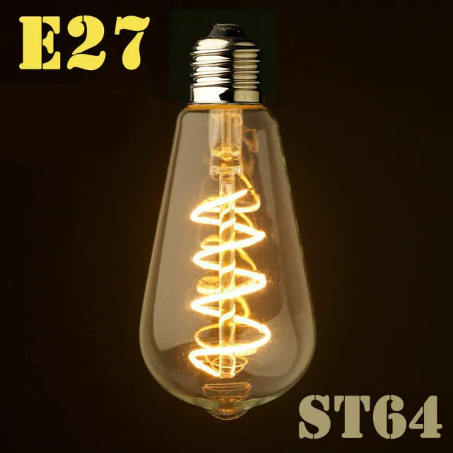 E27 B22 Retro Vintage Edison flexible LED Spirale Filament Glühbirne 3