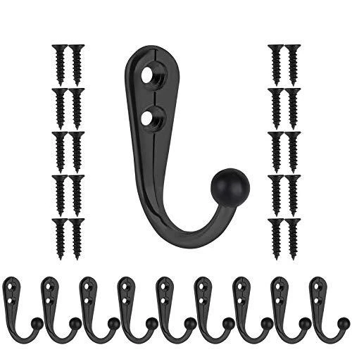 Metal Wall Hooks Heavy Duty For Coat Closet Hanging key Backpack 10 PCS