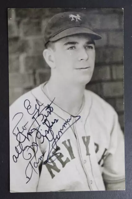 Tom Gorman (d.1986) MLB Umpire 1939 NY Giants Autographed 3x5 ROWE Postcard