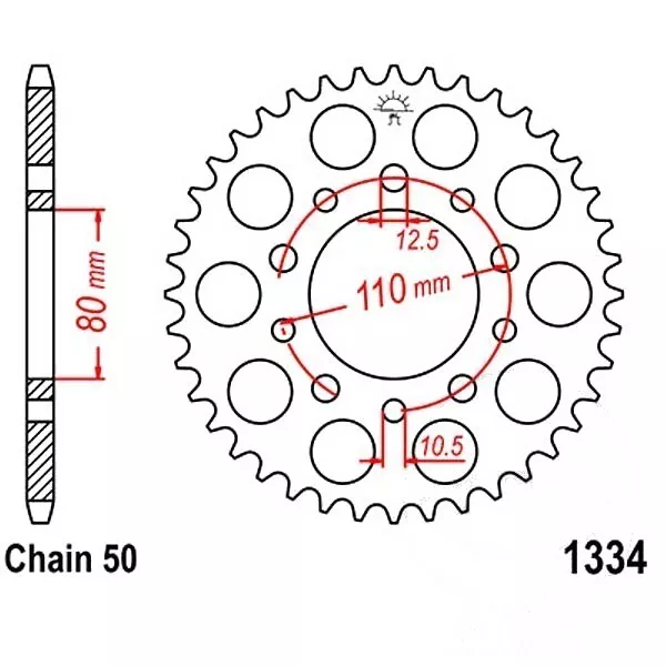 Kettenrad Stahl 42-Zähne 530-Teilung für Honda CBR 1000 F Dual CBS Bj. 1993-2000