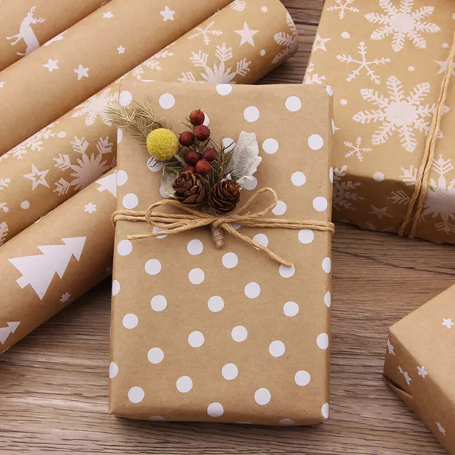 1Pcs 100*43cm Xmas Gift Wrapping Craft Paper Roll DIY Gift Paper Decorati ZT