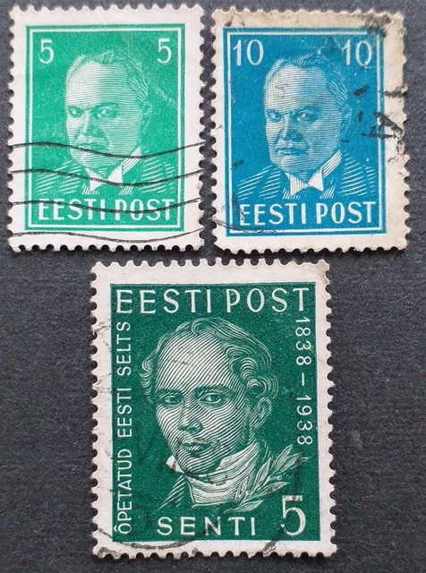 Estland 1936/38  -3 Marken- Mi.Nr. EE 115,117,138 gestempelt