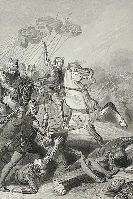 BATAILLE DE ROOSEBEKE Rosebecque Mont d'Or 1382 Belgique France c 1840