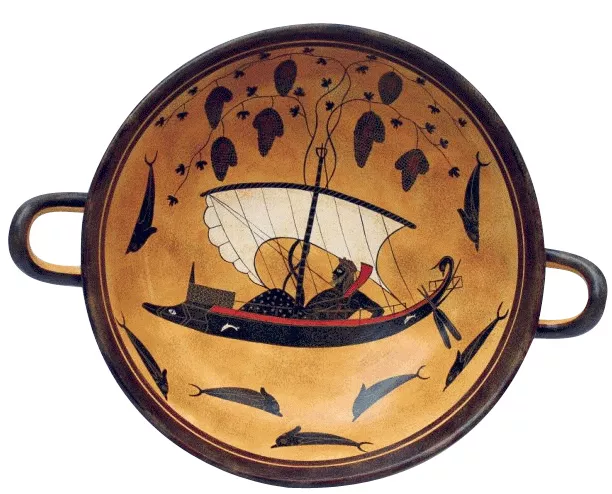 Dionysos Cup Dionysus Kylix Ancient Greek Vase Pottery Replica Reproduction