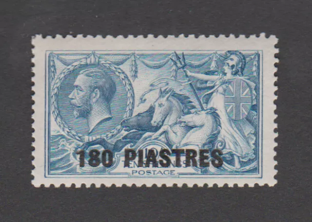 BRITISH LEVANT 1921 KGV 10/- Seahorse, Nissen Re-entry '180 PIASTRES', Mint