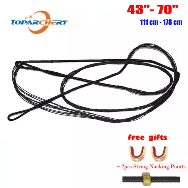43"- 70" Handmade Archery Bow String Double Loop Bowstring Recurve Bow Longbow