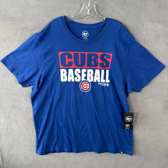 Chicago Cubs T-Shirt Size 2XL Blue Short Sleeve 47 Brand MLB Baseball Mens