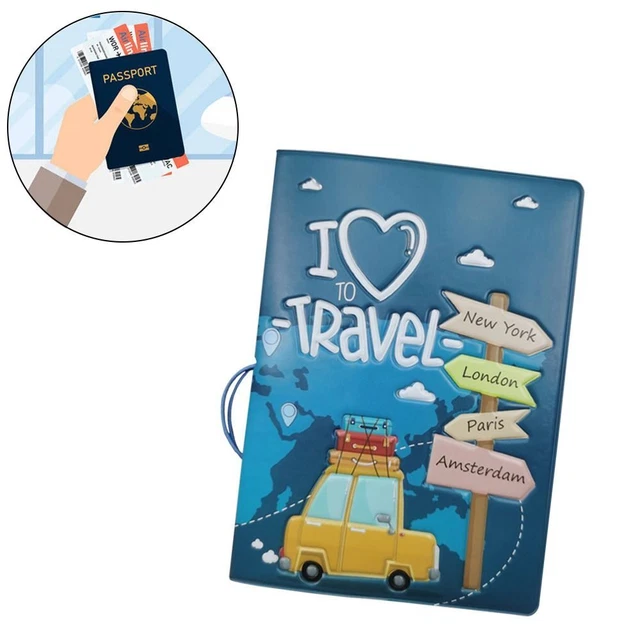 PU Leather Passport Clip Thickened Document Organizer Passport Cover  Men