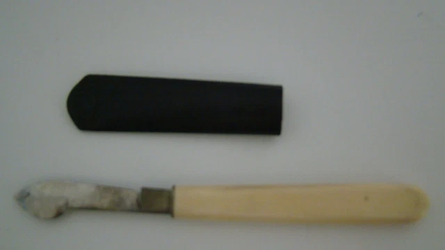 Antique Medical Bloodletting Lancet W/ Bone Handle & Case, Miller Bros. Meriden