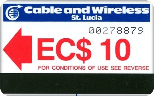 N°123 Rare Telecard Ste Lucie 1985 / Rare St Lucia Phone Card 1985 / Ttb