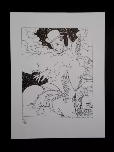 Milo Manara  ( Art Print ) " Hommage a Totò " , Tirage 40 Ex , Signée