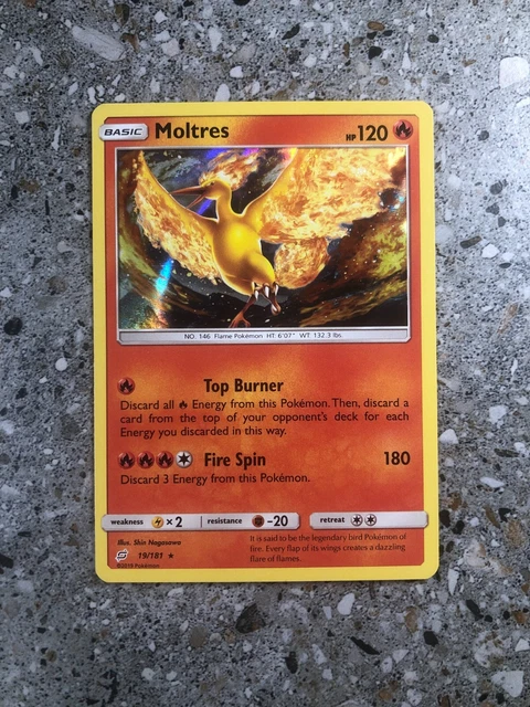 Pokemon TCG Cards Moltres 19/181 Team Up Holo Rare NM