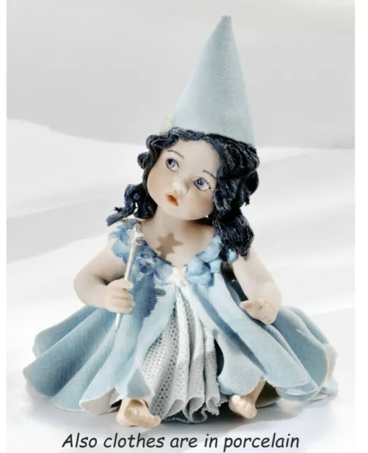 Figurine Of Fairies Turqoise Girl Figure Porcelain Art Capodimonte