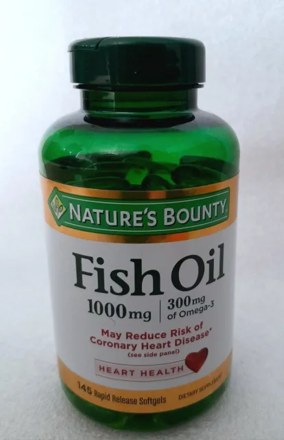 Nature’s Bounty Fish Oil 1000mg, 300mg Of Omega-3, 145 RR Softgels Exp 4/24