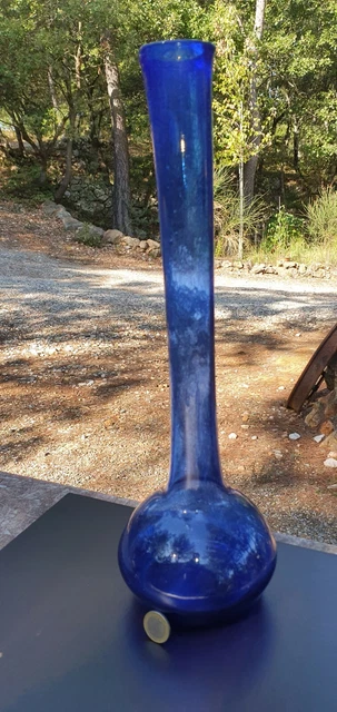 Ancien XXème magnifique vase, soliflore en verre