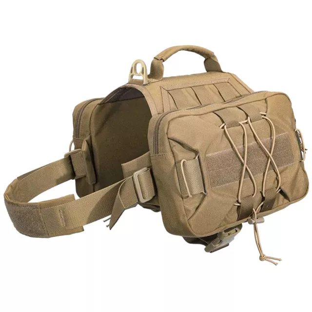 Tactical Dog Harness Training Pack Hound Hunting Backpack Rucksack Saddle Bag