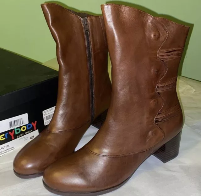 Everybody by BZ. Moda Rachel Midi Leather Boots Size EURO 42