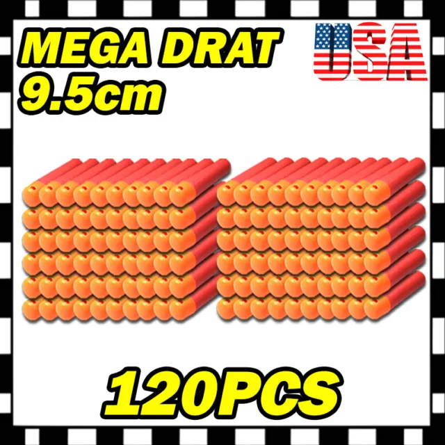 120PC Red Refill Mega Foam Bullet Ammo Darts For Strike Mega Blaster U