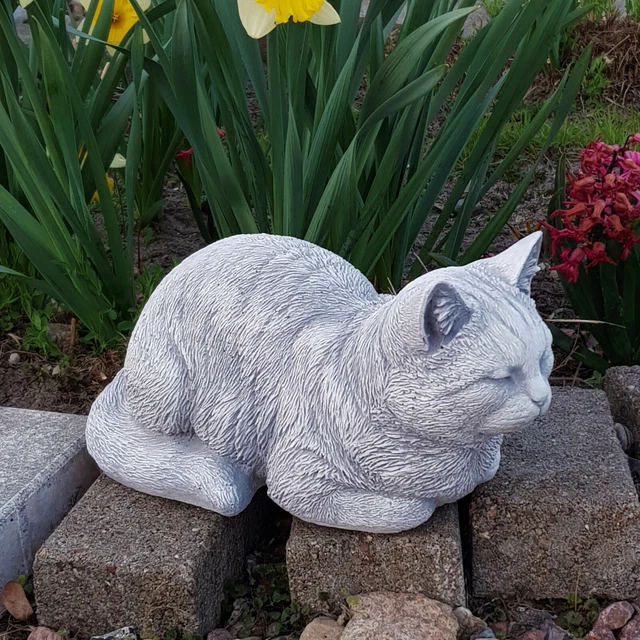 Sculpture Noire Pour Chat En Cristal - Pièce Unique Sculptée à La Main, Parfaite Pour La Déco !