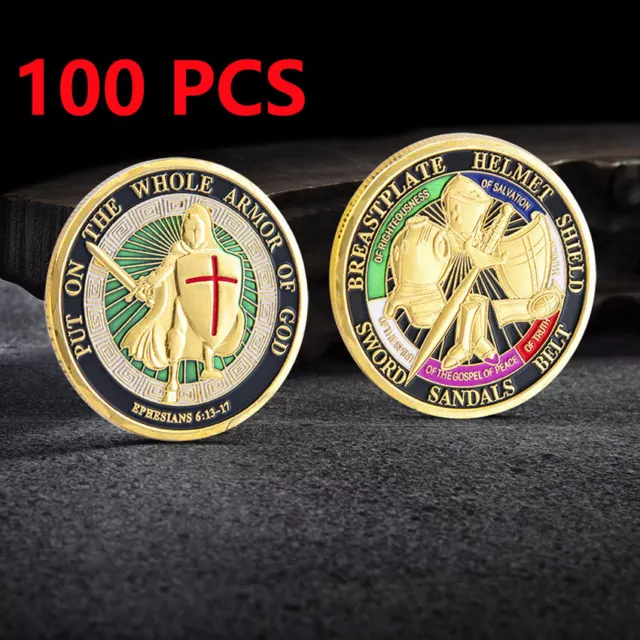 100PCS Put On the Whole Armor of God Commemorative Challenge Coin Collection