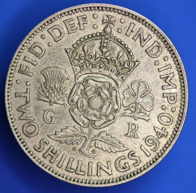 British Coin - 1940 George VI florin, two shillings, 2/- silver coin  [28194]