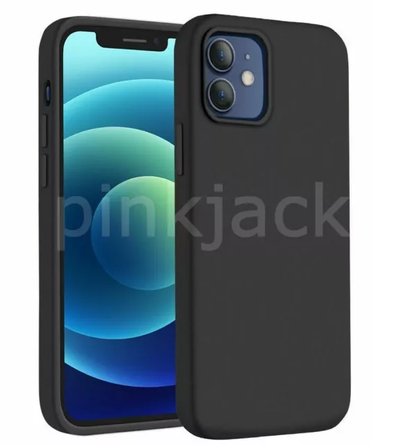 Schwarz Silikon Hülle für iPhone 13 12 11 Pro Max Mini XR XS X SE2 7 8 Plus Abdeckung