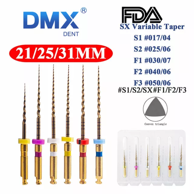 Dental Endo X-Pro Gold Taper NITI Endo Rotary Files 6pcs Endodontic Files