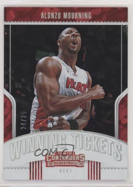 2018-19 Panini Contenders Winning Tickets Cracked Ice /25 Alonzo Mourning #1 HOF